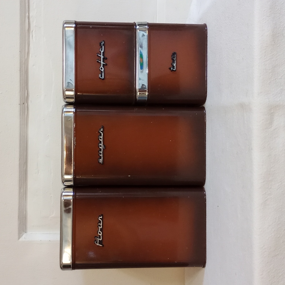 Vintage Kenmore Brown Metal Canister Set